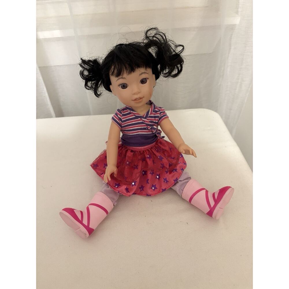 American Girl Doll Wellie Wishers Emerson First Outfit Meet Outfit Boots Asian